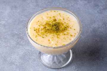 Traditional delicious Turkish Desserts; Keskul - Pudding