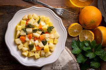 Turkish olive oil foods; celery (Turkish name; Zeytinyagli kereviz)