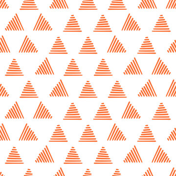 Seamless pattern with orange triangles