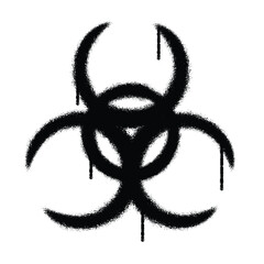 Vector graffiti spray paint biohazard sign isolated vector illustration
