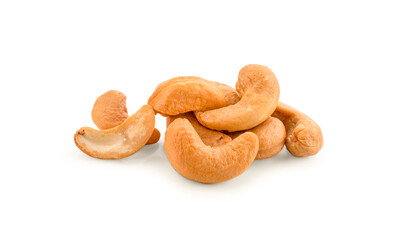 Roasted Cashew nuts isolated on white background