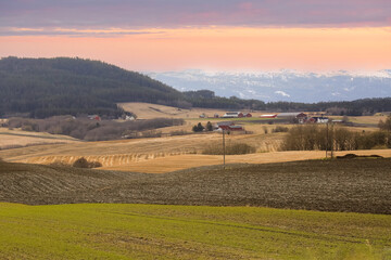 Obraz premium Agricultural area Byneset, Norway