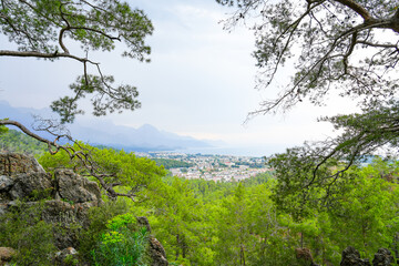 Fototapeta na wymiar View of Kemer and the Taurus Mountains. Landscape in Turkey. 
