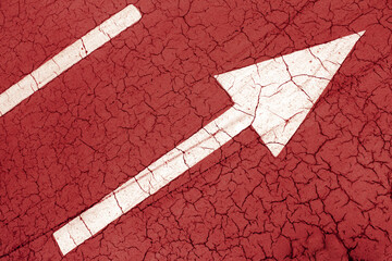 Red and white arrow