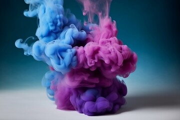 Obraz premium Blue-Purple Glowing Fog Cloud Wave with Free Space