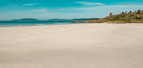 O Pindo, Galicia, Spain - April 5, 2023: Praia do Pindo (O Pindo Beach) in Costa da Morte (Coast of the Death)