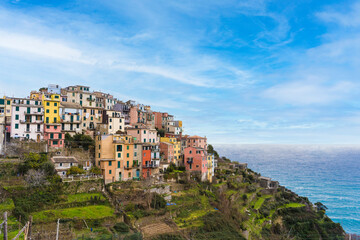 Fototapeta na wymiar Scenic view of Coniglia village located in Cinque Terre, Italy