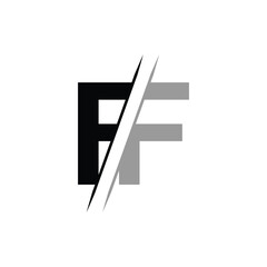 FF letter logo design template elements. FF letter vector logo.