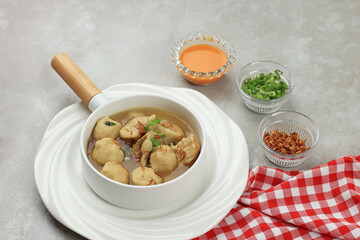 Cilok Kuah Bakso with Chilli Chopped Inside