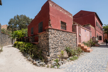 Bâtiment colonial sur l'île de Goree au large de Dakar au Sénégal en Afrique