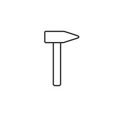 Hammer line icon, logo vector