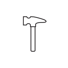 Hammer line icon, logo vector
