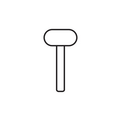 Hammer line icon, logo vector