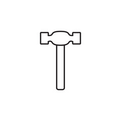Hammer line icon, logo vector