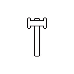 Hammer line icon, logo vector