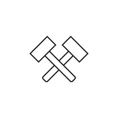 Hammer line icon, logo vector