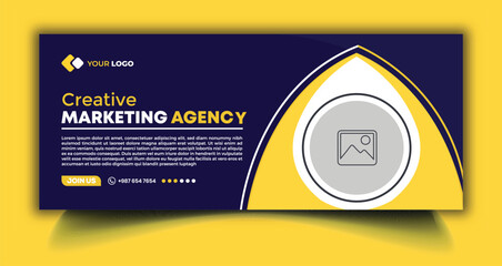 Digital Marketing Agency Facebook Cover Template & Business Social Media Web Banner Design 