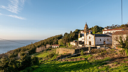 Fototapeta na wymiar Cedeira, Galicia, Spain - April 2, 2023: Parish of Santo Andre de Teixido (San Andres de Teixido)