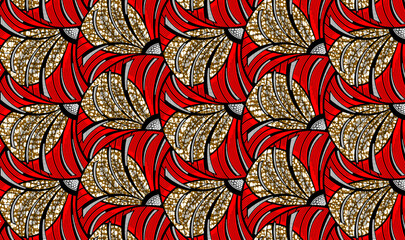 Ankara seamless pattern, straight lines and curves, textile art, tribal abstract hand-draw, geometrics shape image, background, fashion artwork for Fabric print, clothes, scarf, shawl, carpet