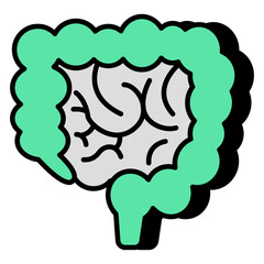 Obraz premium Conceptual flat design icon of small intestine 