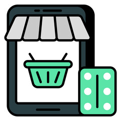An icon design of mobile pharmacy