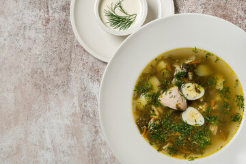 Ukrainian soup green borscht