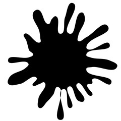 Obraz premium Ink drops and splashes. Blotter spots, liquid paint drip drop splash and ink splatter. Artistic dirty grunge abstract spot vector set. Illustration monochrome drip splash, splat messy inkblot. Vector 