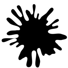 Ink drops and splashes. Blotter spots, liquid paint drip drop splash and ink splatter. Artistic dirty grunge abstract spot vector set. Illustration monochrome drip splash, splat messy inkblot. Vector 