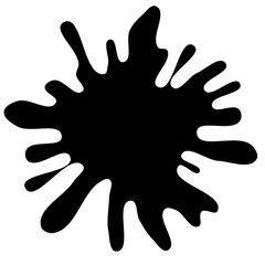 Ink drops and splashes. Blotter spots, liquid paint drip drop splash and ink splatter. Artistic dirty grunge abstract spot vector set. Illustration monochrome drip splash, splat messy inkblot. Vector 