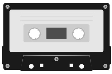 Gray cassette in modern style on png trnsparent background 