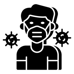 Modern design icon of wearing mask