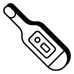 An editable design icon of digital thermometer