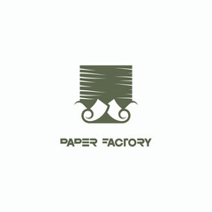 
illustration depicting sheets of paper as a symbol or logo. Paper factory .