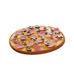 Delicious 3D rendering of a Pizza Capricciosa, perfect for your pizza delivery or food-related project