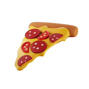 Delicious 3D rendering of a pepperoni pizza slice, perfect for your pizza delivery or food-related project. 