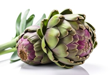 Obraz premium Artichoke isolated on white background. Generative AI