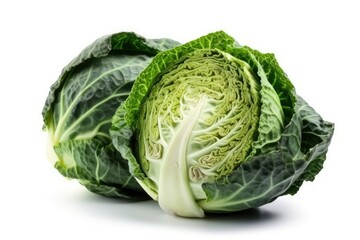 Obraz premium Cabbage isolated on white background. Generative AI