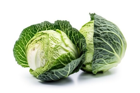 Cabbage isolated on white background. Generative AI