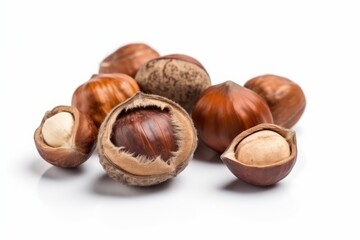 Hazelnut isolated on white background. Generative AI