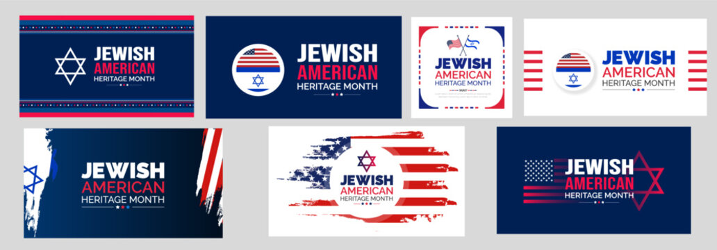 Jewish American Heritage Month background or banner design template set celebrated in may
