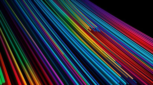 Colored multicolored lines Generative AI