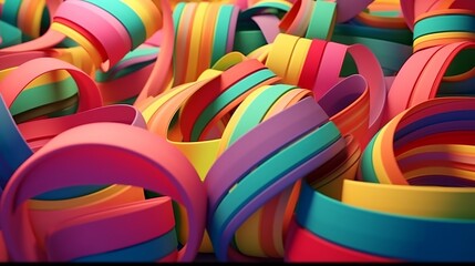 Multi-colored ribbons in reels Generative AI