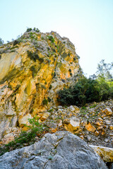 Goynuk Canyon near Kemer. Idyllic landscape with rocks and gorges. Nature in Turkey.
