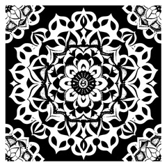 Flower clipart vector design black and white