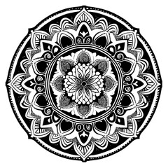 Flower clipart vector design black and white