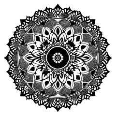 Flower clipart vector design black and white