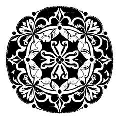 Flower clipart vector design black and white