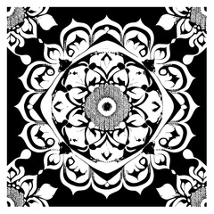 Flower clipart vector design black and white