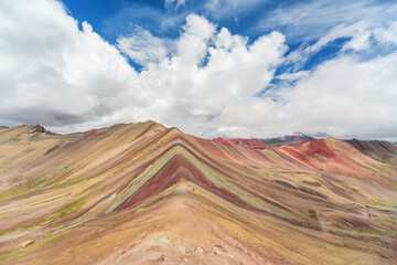 The Rainbow Mountains of Vinicunca in the Peruvian Andes. Peru