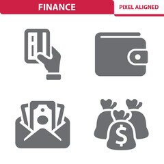 Finance Icons. Money, Buy, Pay Vector Icon